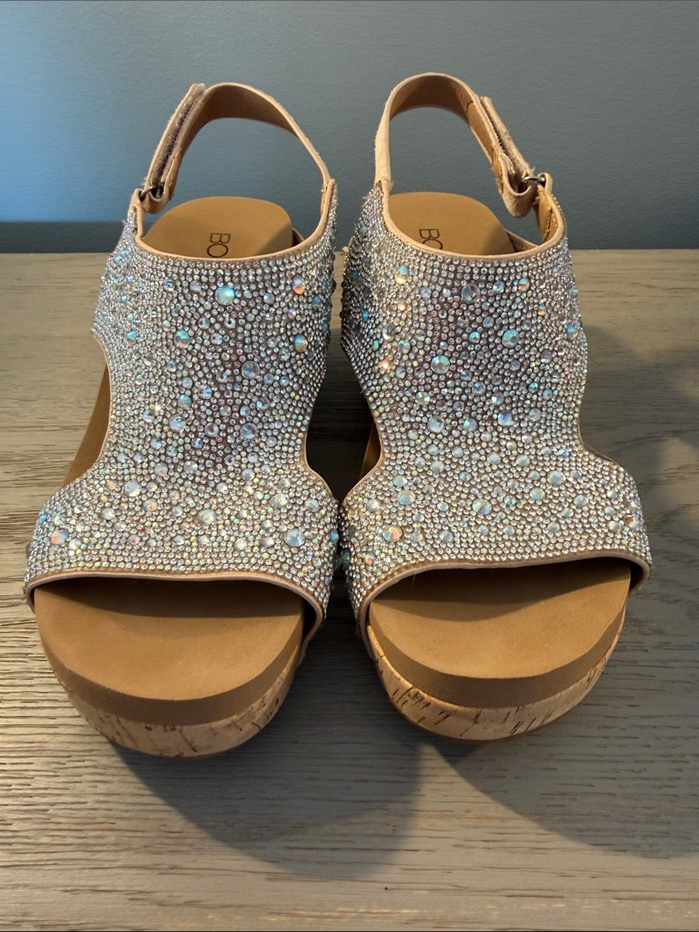 Corkys Rose Gold Rhinestone Wedge Sandals - Picture 5 of 5